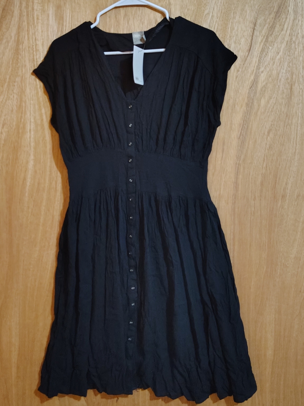 ASOS Black Button-Front Cap Sleeves Tea Mini Dress Size 2 NWT New